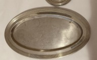 Taca owalna z podstawka - nikiel