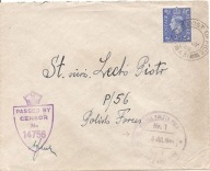 POLSKA POCZTA POLOWA NR 1-koperta cenzura brytyjska -obieg 1944 rok