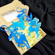 Niepowtarzalne zawieszki świąteczne z żywicy na choinkę zestaw 3 sztuki