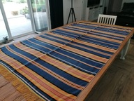 TKANY WEŁNIANY KILIM KAPA NARZUTA PASIAK FRĘDZLE 125 x 210 AW