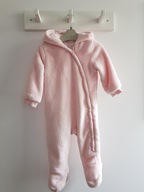 F&F różowy welurowy niemowlęcy kombinezon 80