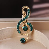 BROSZKA PRZYPINKA PIN girl KLUCZ dama AGRAFKA cyrkonia nuty muzyka SREBRNA