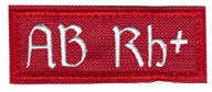 AB Rh + GRUPA KRWI ____ ŁATKA, NASZYWKA 3x9cm
