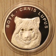 WILK - WOLF 20 RUBLI 2007 BIAŁORUŚ - SWAROVSKI + CERTYFIKAT 1 OZ 999 PIĘKNA