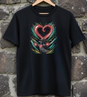 Dachshund Koszulka, Podkoszulka Jamnik z sercem, czarodziej. T-shirt