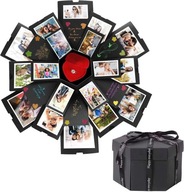 PUDEŁKO NIESPODZIANKA DIY EKSPLODUJĄCE UPOMINKOWE NA 50 ZDJĘĆ CZARNY