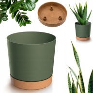 DONICZKA DONICA OSŁONA ZIELONA MAT OKRĄGŁA Z PODSTAWKĄ PLASTIKOWA SZER.18cm