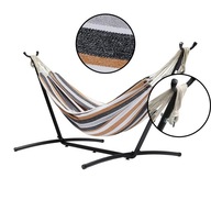 XXL HAMAK OGRODOWY + MOCNEJ KONSTRUKCJI STELAŻ STALOWY