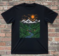 Klimatyczna Koszulka z górami T-shirt z klimatem Rozmiary w opisie