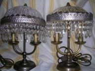 lampy mosiężne 2 szt z kryształkami