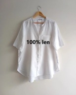 BIAŁA LNIANA KOSZULA BLUZKA PLUS SIZE 44 XXL