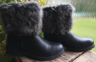 BOTKI CZARNE OCIEPLANE Z FUTERKIEM ***38*DEICHMANN