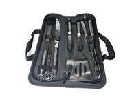 AKCESORIA DO GRILLA ZESTAW 9 SZT SZTUĆCE DO GRILLOWANIA STALOWE + POKROWIEC