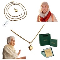 KLASYCZNY ZŁOTY NASZYJNIK Z ZAWIESZKĄ SERCE PREZENT DZIEŃ BABCI WALENTYNKI