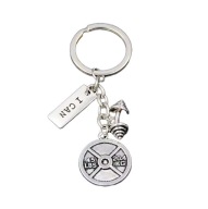 Brelok do Kluczy Hantel Krzywy Talerz I Can Trening Siłownia Trójbój Fitnes