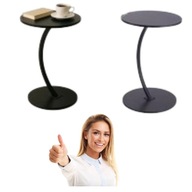 STOLIK KAWOWY OKRĄGŁY NAROŻNY BOCZNY CZARNY LOFTOWY METALOWY LOFT