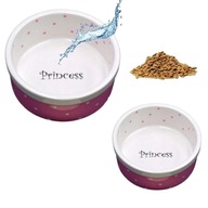 ZESTAW 2X MISKA CERAMICZNA RÓŻOWA DLA PSA KOTA PRINCESS 400ML