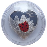 5 DOLARÓW 2009 PALAU BIEDRONKA SZCZĘŚCIA SREBRO PROOF SERCE