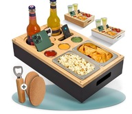 Relaxdays Organizer na kanapę szary. Taca na przekąski i napoje