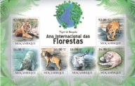 Mozambik 2011 ** cena 6,50 zł kat.12€ - fauna, tygrys, arkusz