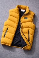 Kamizelka bezrękawnik pikowna męska ciepła, lekka, stylowa kolor żółta