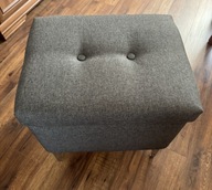 Pufa otwierana ze schowkiem - Welur - Solidna - Chrom 42CM