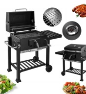 GRILL WĘGLOWY OGRODOWY POKRYWA POPIELNIK TERMOMETR REGULACJA PALENISKA GRIL