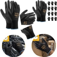 RĘKAWICE OCHRONNE OGRIFOX OX-POLIU CZARNE ROZMIAR 9 (L) ZESTAW 10 PAR
