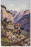 Kozy pasterz Flirt chłopka góry 1917r. FELDPOST