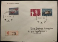 !! ZWIERZĘTA RYBY - GRENLANDIA 1986 - LIST POLECONY- STAN BDB !!