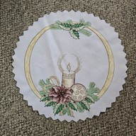 Serwetka dekoracyjna, biała, 30cm