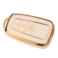 Biało-złote etui na kluczyk TOYOTA Corolla CHR RAV4 Yaris – 3 przyciski