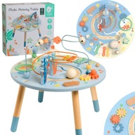 Stolik edukacyjny drewniany Classic World 2w1 labirynt cymbałki 18m+