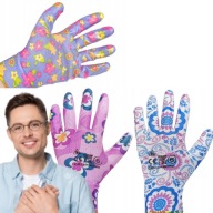 RĘKAWICE OGRODOWE RĘKAWICZKI DAMSKIE MOCNE RĘKAWICE ROBOCZE OCHRONNE NITRYL