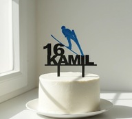 topper na tort dekoracja personalizacja NARCIARZ !!WYBÓR KOLORÓW