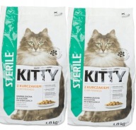 2x Kitty Sterile sucha karma dla kota kurczak 1,8 kg