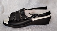 BUTY SANDAŁY CZARNE FUSBET SKÓRZANE 40 WKŁ.26 CM