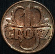 1 grosz 1939 - menniczy egzemplarz z rolki