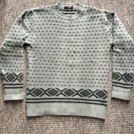 Sweter męski szary we wzory wełniany r. L