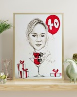 KARYKATURA ZE ZDJĘCIA URODZINY 1 OSOBA A3