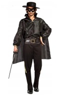 KOSTIUM PRZEBRANIE ZORRO STRÓJ ZŁOCZYŃCA HALLOWEEN KARNAWAŁ BAL BANDYTA M/L