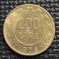 *WŁOCHY [0089]*200 Lirów 1978r. Republika Włoska, Legenda 200 LIRE