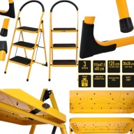 DRABINA TRZYSTOPNIOWA ROZKŁADANA VOREL STALOWA DO 150 KG WIELOFUNKCYJNA