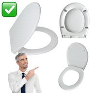 UNIWERSALNA DESKA SEDESOWA WOLNOOPADAJĄCA WYPINANA BIAŁA PLASTIKOWA ESTIVA