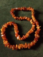 Stary naszyjnik z naturalnego mlecznego bursztynu bałtyckiego - 43,14g.