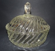 Ząbkowice, spirelli, cukiernica, szkło PRL, vintage, bomboniera spirelli