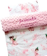 KOCYK DO WÓZKA 50x75cm minky HAFT imię METRYCZKA+poduszka MIŚ chrzest PREZE