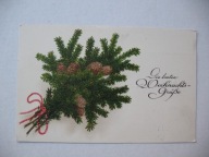 WESOŁYCH ŚWIĄT STROIK Z SZYSZKAMI przedw.POCZTÓWKA