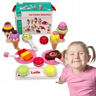 LELIN LODY DREWNIANE LODZIARNIA ZESTAW 25 SZT