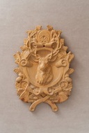 Drewniane ozdoby na ścianę, Jeleń, płaskorzeźba, prezent dla myśliwego